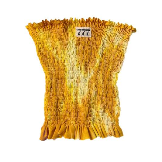 777 Shirred Tube Top Yellow